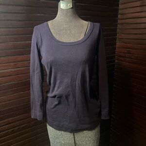 Three Dots Dark Purple Long Sleeve Top